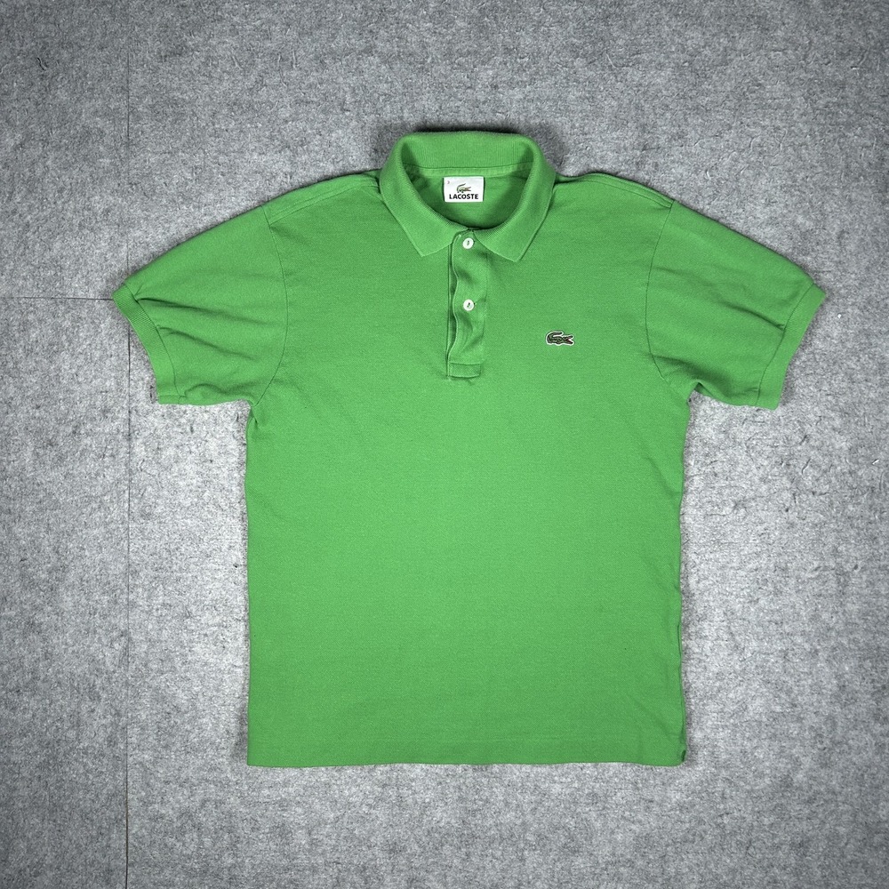 Lacoste Polo Shirt Mens Small Green Pique Short Sleeve Crocodile Classic Fit